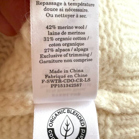 Everlane The Pointelle Merino Wool Alpaca Sweater In Cloud In Bone Size XS New - Picture 13 of 13